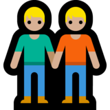 手牵手:中浅肤色emoji素材一 160x160像素