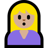 人撅嘴:中等浅肤色emoji素材一 160x160像素