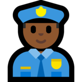 警官:中黑肤色emoji素材一 160x160像素