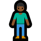 站立者:中黑肤色emoji素材一 160x160像素