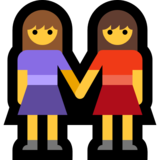 妇女牵手emoji素材一 160x160像素