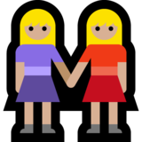 女性牵手:中浅肤色emoji素材一 160x160像素