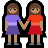 女性牵手:中等肤色emoji素材一 160x160像素