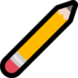 朝右上铅笔emoji素材一 160x160像素
