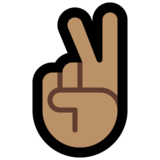 胜利之手:中等肤色emoji素材一 160x160像素