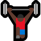 举重人员:深色肤色emoji素材一 160x160像素