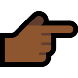 指向右边的手:中深色肤色emoji素材一 160x160像素