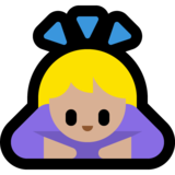 女性鞠躬:中等浅肤色emoji素材一 160x160像素