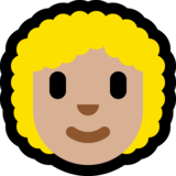 女性:中浅肤色,卷发emoji素材一 160x160像素