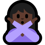 打“不”手势的女人:深色肤色emoji素材一 160x160像素