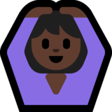 做“好”手势的女人:深色肤色emoji素材一 160x160像素