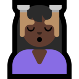 女性按摩:深色肤色emoji素材一 160x160像素
