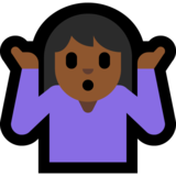 女人耸肩:中黑肤色emoji素材一 160x160像素