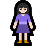 女性站立：浅肤色emoji素材一 160x160像素