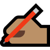 写字的手:中等肤色emoji素材一 160x160像素