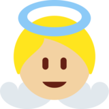 小天使:中等浅肤色emoji素材一 160x160像素