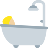 洗澡者:中等浅肤色emoji素材一 160x160像素