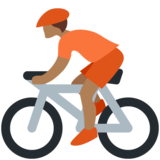 个人骑车：中等深色肤色emoji素材一 160x160像素