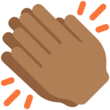 拍手:中黑肤色emoji素材一 160x160像素