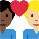 情侣: 男人男人中等-浅肤色较深肤色emoji素材一 160x160像素
