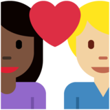 情侣: 女人男人较深肤色中等-浅肤色emoji素材一 160x160像素