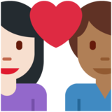 情侣: 女人男人较浅肤色中等-深肤色emoji素材一 160x160像素