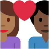情侣: 女人男人中等-深肤色较深肤色emoji素材一 160x160像素