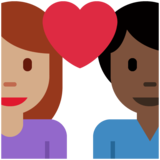 情侣: 女人男人中等肤色较深肤色emoji素材一 160x160像素