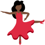 女子舞蹈:深色肤色emoji素材一 160x160像素