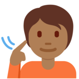 聋人:中黑肤色emoji素材一 160x160像素