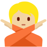 打“不手势”的人:中浅肤色emoji素材一 160x160像素