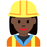 女建筑工人:深色肤色emoji素材一 160x160像素