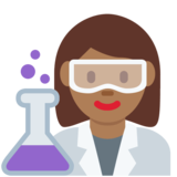 女科学家:中黑肤色emoji素材一 160x160像素
