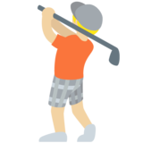 个人高尔夫:中等偏浅肤色emoji素材一 160x160像素