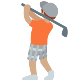 个人高尔夫:中等肤色emoji素材一 160x160像素