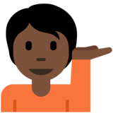 单手举起的人:深色肤色emoji素材一 160x160像素