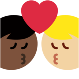 亲吻: 男人男人中等-浅肤色较深肤色emoji素材一 160x160像素