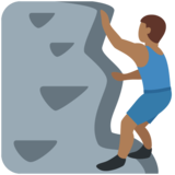 正在攀爬的人:中黑肤色emoji素材一 160x160像素