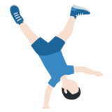 侧手翻的男人:浅肤色emoji素材一 160x160像素