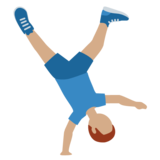 侧手翻的男人:中等肤色emoji素材一 160x160像素