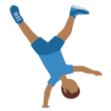 侧手翻的男人:中等深色肤色emoji素材一 160x160像素