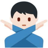打“不”手势的男人:浅肤色emoji素材一 160x160像素