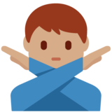 打“不”手势的男人:中等肤色emoji素材一 160x160像素