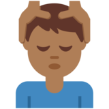 男士按摩:中黑肤色emoji素材一 160x160像素