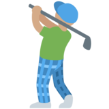 男子高尔夫:中等肤色emoji素材一 160x160像素