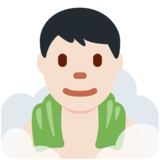 在潮湿的房间里的男人:浅肤色emoji素材一 160x160像素