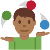 男子杂耍:中黑肤色emoji素材一 160x160像素