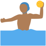 男子水球:中深色肤色emoji素材一 160x160像素