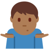 男人耸肩:中黑肤色emoji素材一 160x160像素