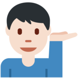 单手举起的男人:浅肤色emoji素材一 160x160像素
